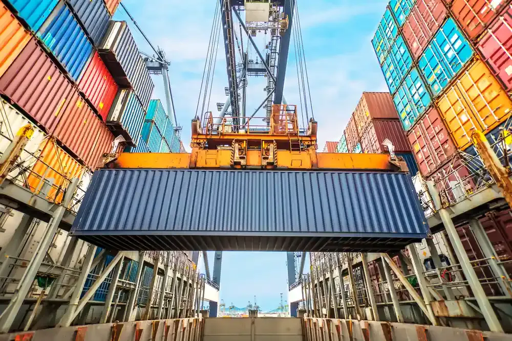 Cargo container freight ship