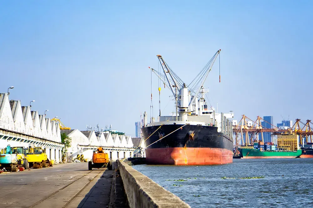 Container Ship in Harbor