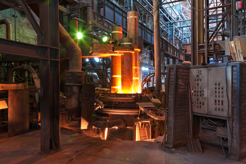 Electroarc furnace at metallurgical plant