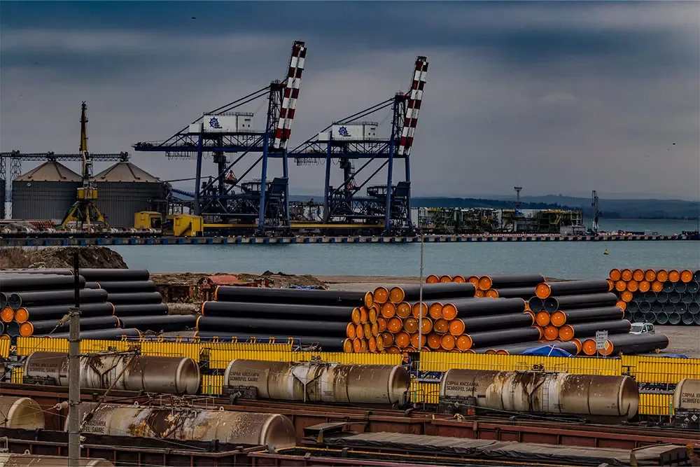 Port with Cranes