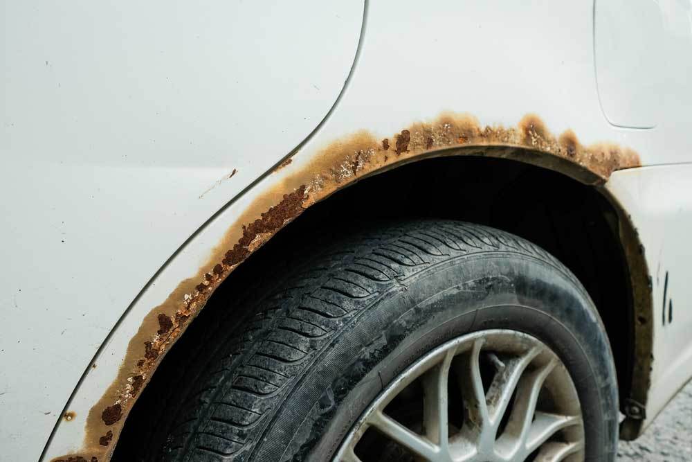 Rusted wheel arch car corrosion