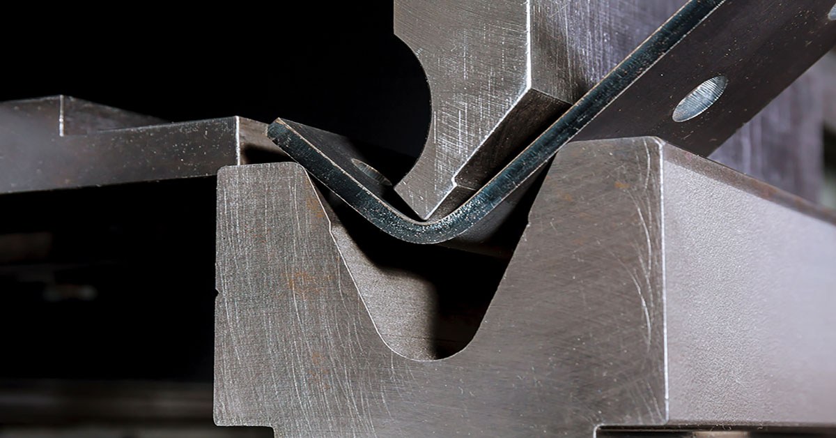 close up bending sheet metal