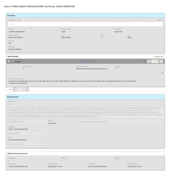 GT193 CERT021042 USSM